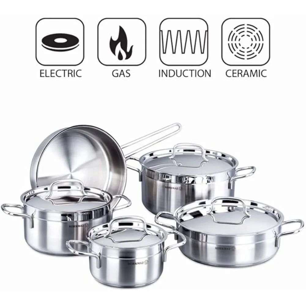 KORKMAZ KA1660 ALFA 9 PIECES COOKWARE SET