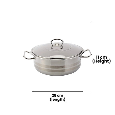 KORKMAZ KA1941 MEGA LOW CASSEROLE, 28 cm x 11 cm / 6.5 ltr. CAPACITY