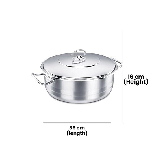 KORKMAZ KA1945 MEGA LOW CASSEROLE, 36 cm x 16 cm / 15 ltr. CAPACITY