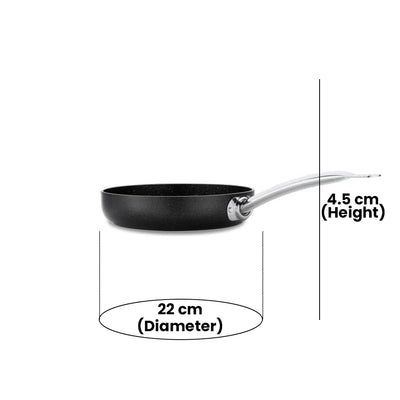 KORKMAZ KA2831 NERO FRYPAN IND. BASE, 22 cm x 4.5 cm / 1.25 ltr. CAPACITY