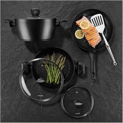KORKMAZ KA2944 NORA GRANITE LOW CASSEROLE, 26 cm x 6.3 cm / 3 ltr. CAPACITY