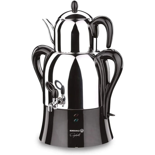 KORKMAZ KA341-04 CAYKOLIK ELECTRICAL SAMOVAR - BLACK COLOR
