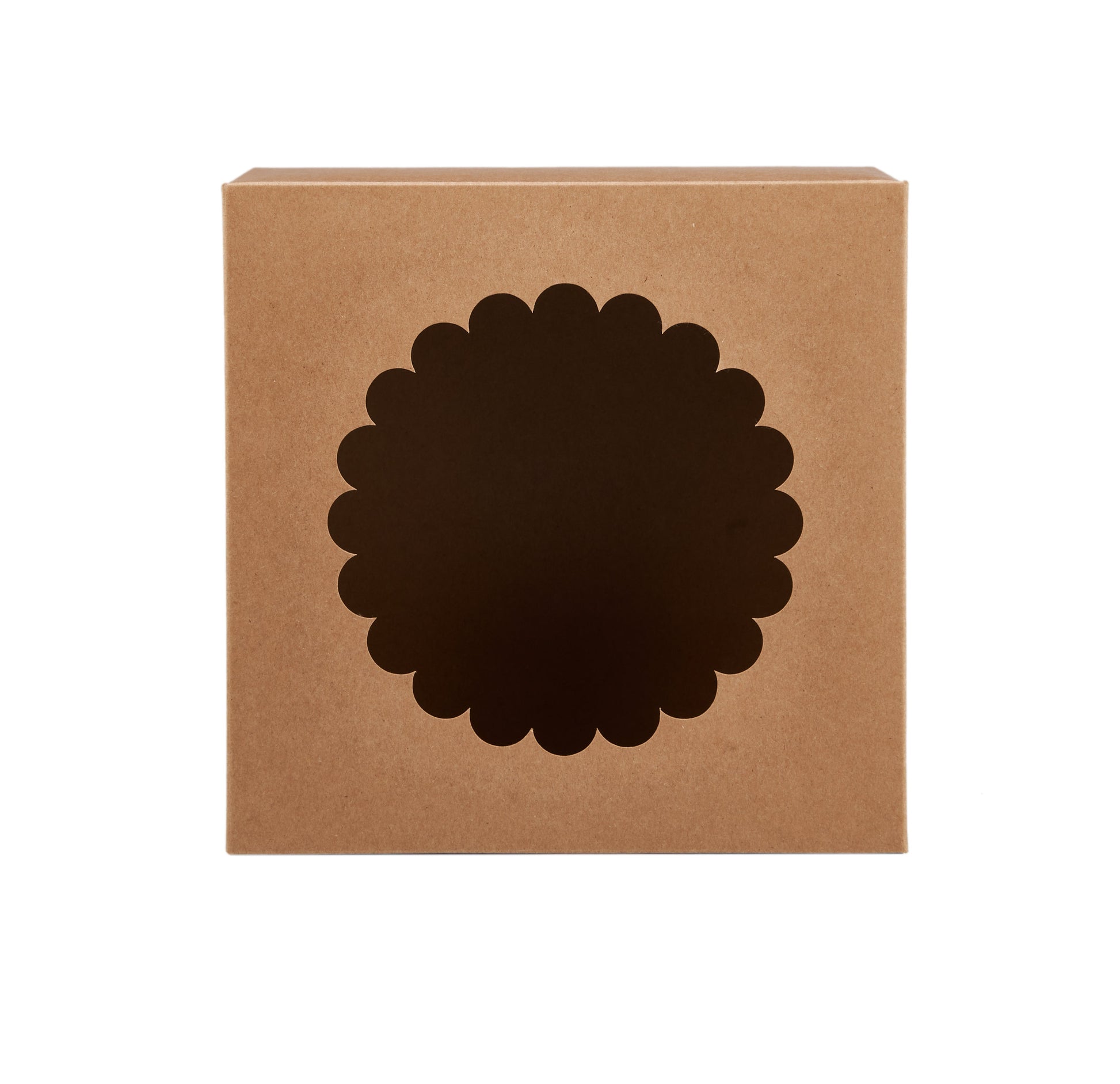 hotpack kraft cake box with a round window 20 x 20 cm 100 pcs