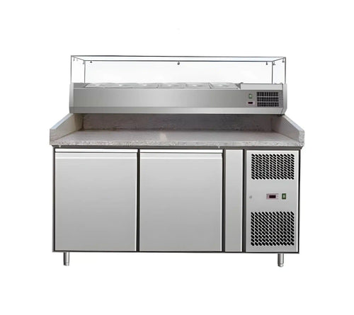 Lava Inox Pizza Refrigerated Counter, Cpty 560 L, 680 W, 202 x 80 x 82 + 60 cm