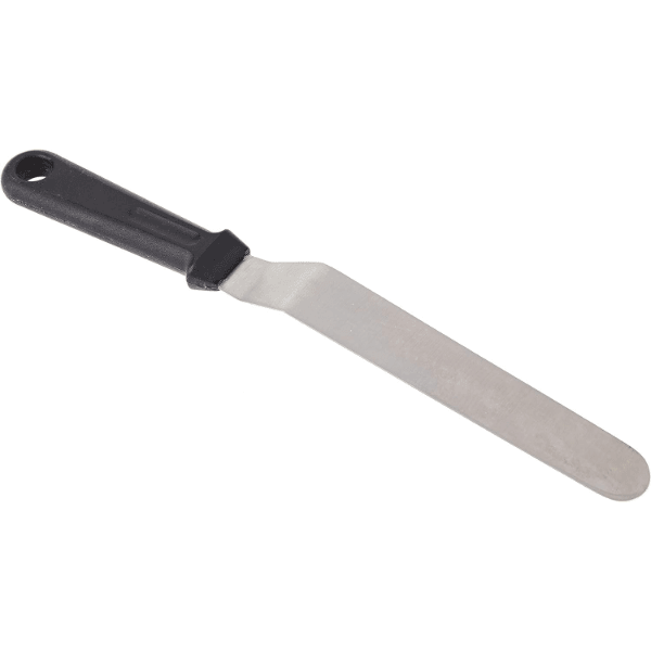 Lacor Spain 60468 Black Nylon Handle, Stainless Steel Bent Spatula 25 cm - HorecaStore