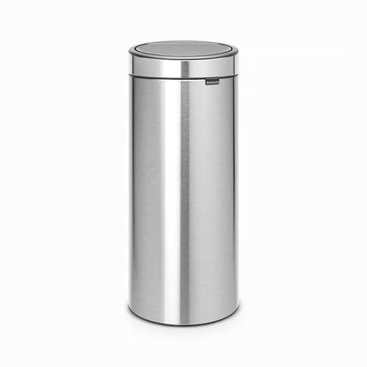 Brabantia 115462 Durable Matt Steel Touch Bin with Plastic Bucket, Capacity 30 Litre