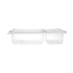 Hotpack Clear Microwave 2 Compartment Container with Lids, 200 PCs