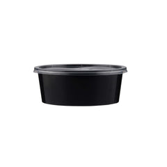 Hotpack Black Round Microwave Container Base Without Lid, 7.7 x 11 x 9 cm, 525 mI, 500 PCs