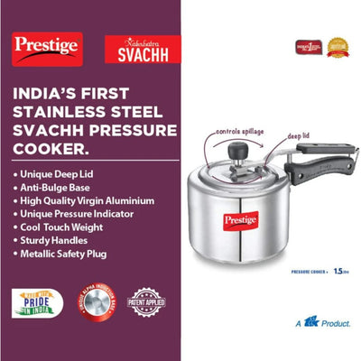 PRESTIGE MPN10738 NAKSHATRA SVACHH ALUMINUM COOKER, 1.5 ltr. CAPACITY