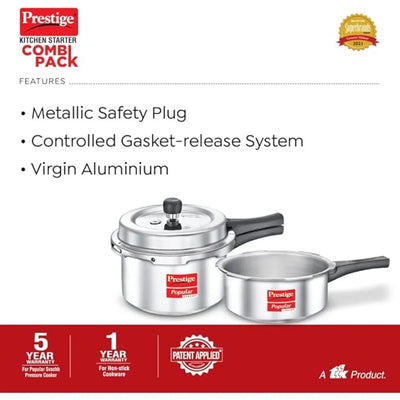 PRESTIGE MPP10180 3L+2L COMBI COOKERS+TAWA 25CM+FRYPAN 18CM