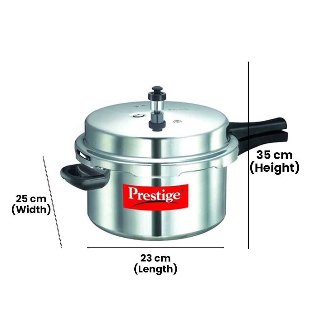 PRESTIGE MPP26100 POPULAR ALUMINUM PRESSURE COOKER, 6 ltr. CAPACITY