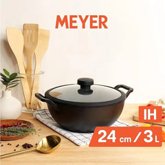 MEYER MY48188 CAST IRON DEEP KADAI, 24 cm DIAMETER