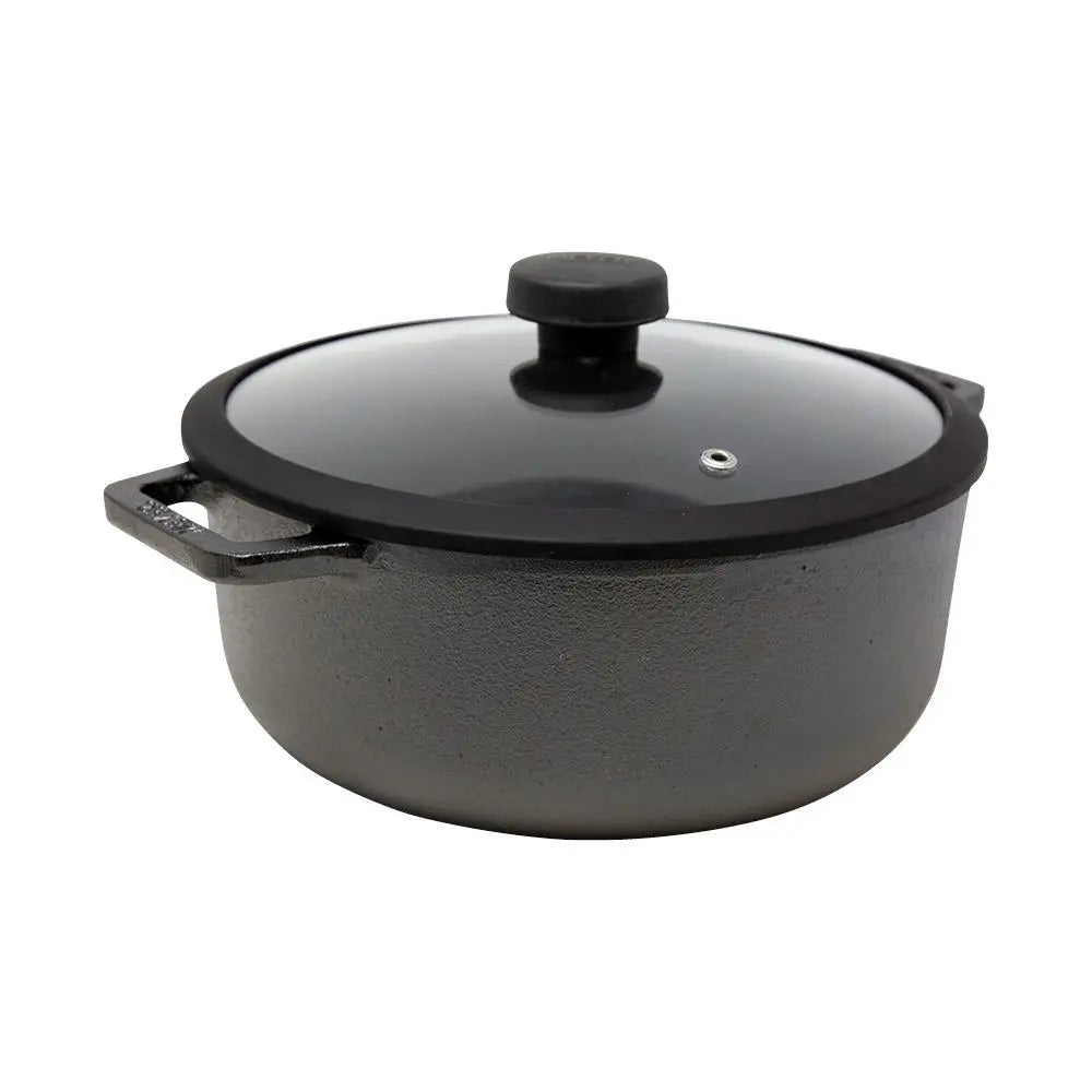 MEYER MY48241 CAST IRON SAUTEUSE WITH GLASS LID, 24 cm DIAMETER