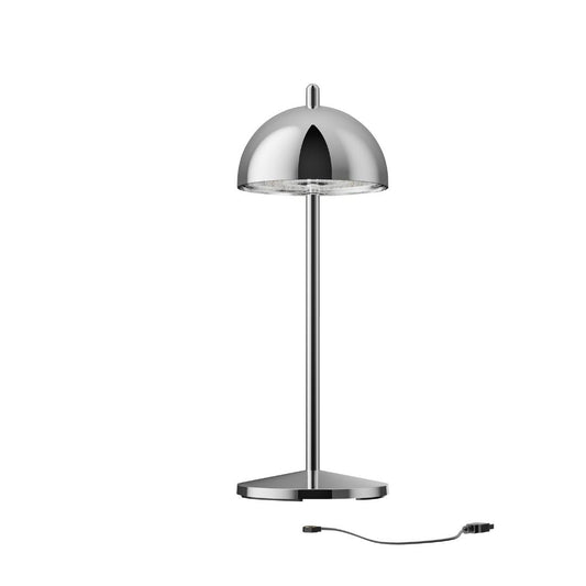 Musterring Luna Rechargeable Table Lamp (H 30 cm, Glossy finish), Chrome