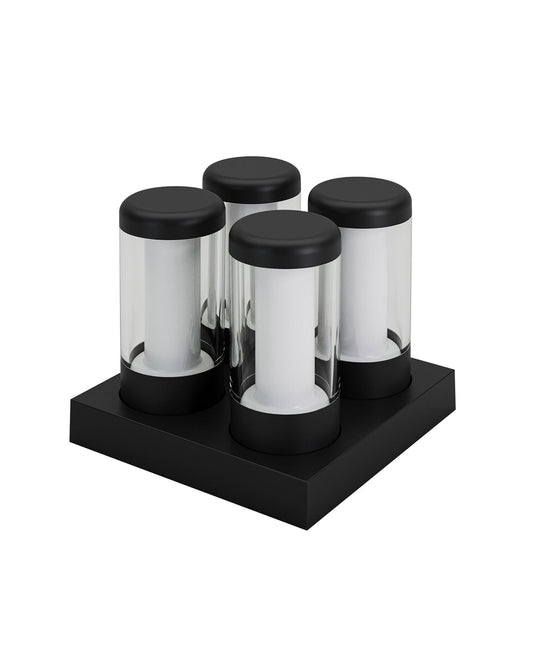 NEWDES Nip Rechargeable Table Lamps (Set of 4), Black