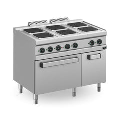 Apach Cook Line Stainless Steel Electric Cooking Range APRE-117FE/PL, 6 Hotplates, 22x22 cm