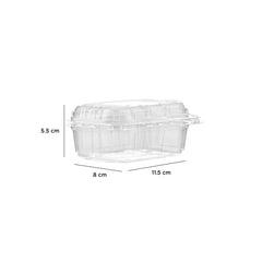 Hotpack PET Clear Veg/Fruit Punnet Clamshell Container, 500g / 17.5 x 9.5 x 5.5 cm, 600 PCs