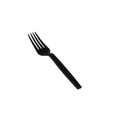 hotpack heavy duty black plastic fork individually wrapped 2 6x18 5 cm 500 pcs