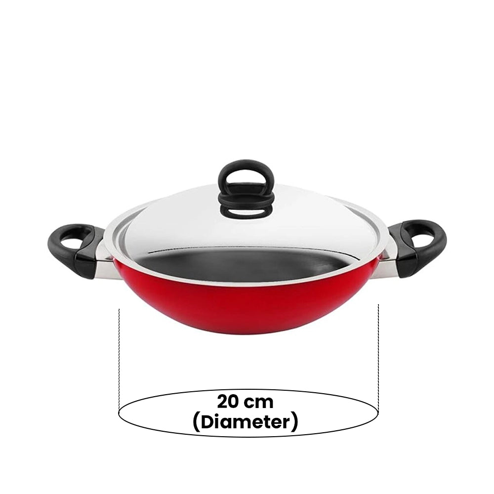 PRESTIGE PR21497 CLASS FLAT BOTTOM KADAI, 20 cm DIAMETER