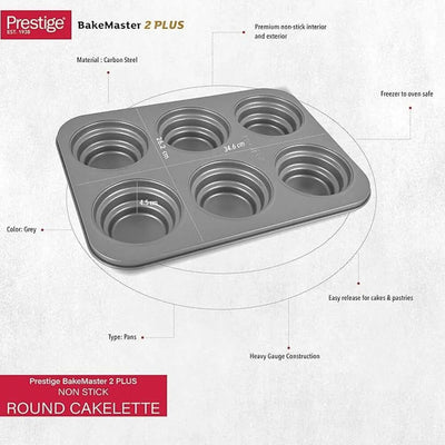 PRESTIGE PR46639 BAKEMASTER 2 CIRCLE CAKELETTE PAN