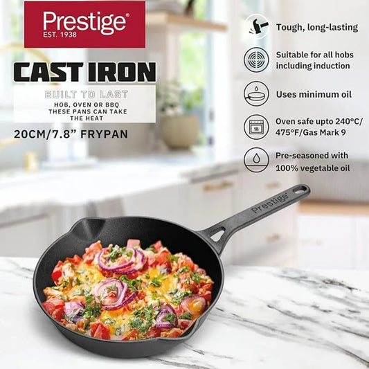 PRESTIGE PR48888 CAST IRON FRYPAN, 20 cm DIAMETER