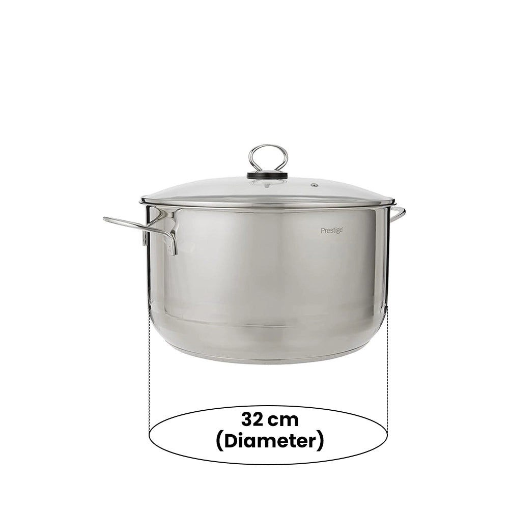 PRESTIGE PR81147 S/STEEL CASSEROLE WITH GLASS LID, 32 cm DIAMETER