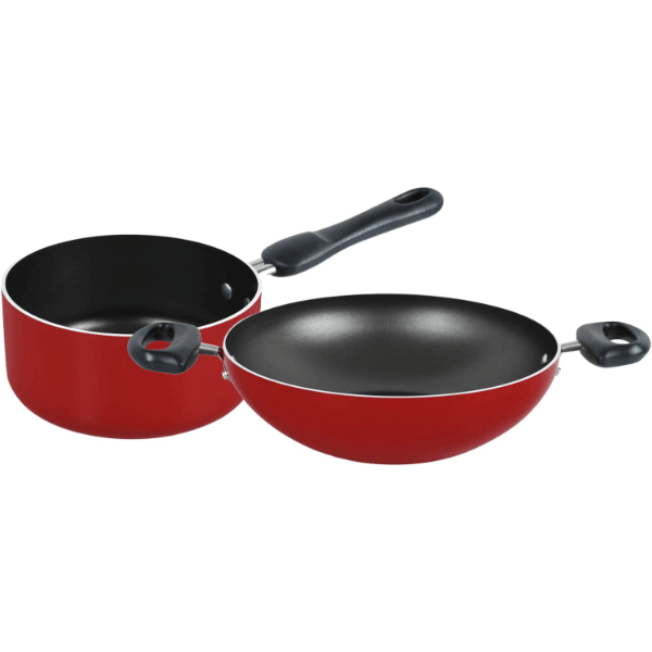 Prestige PR21569 9Pcs Aluminum Non-stick Cookware Set Induction Red