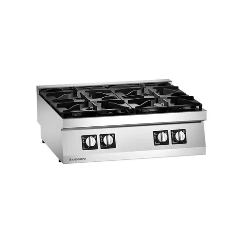 Angelo 1S0FA0 Gas Cooking Range 4 Burners, 80 X 72 X 25 cm, Power 23.5 KW