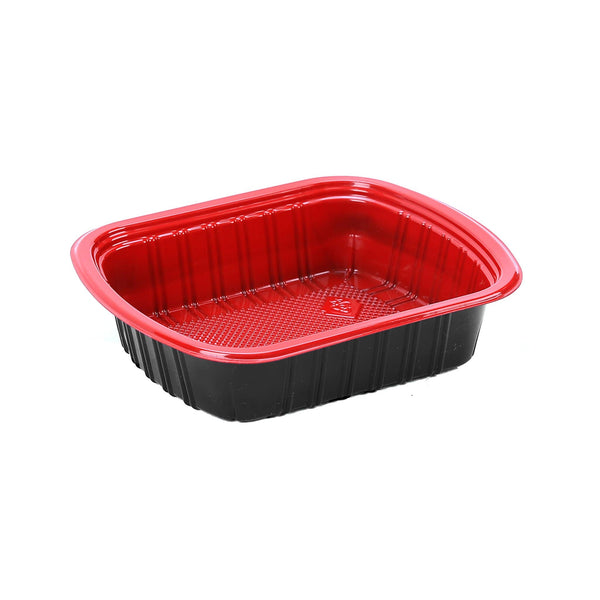 hotpack red and black base container with lid 800 ml 300 pcs