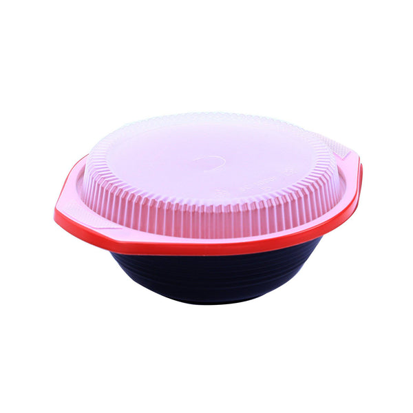 hotpack red and black base pp soup bowl with lids 1000mi 200 pcs