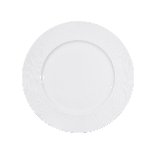 Furtino England River 23cm/9" White Porcelain Flat Plate - HorecaStore