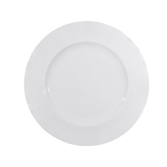 Furtino England River 25cm/10" White Porcelain Flat Plate - HorecaStore