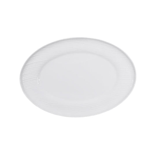 Furtino England River 33cm/13" White Porcelain Oval Plate - HorecaStore