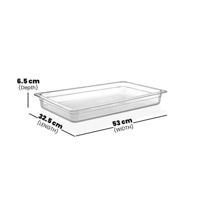 Rubber Plas Tech Polycarbonate GN 1/1 Container 6.5 cm deep - HorecaStore