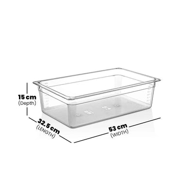 Rubber Plas Tech Polycarbonate GN 1/1 Container 15 cm deep - HorecaStore