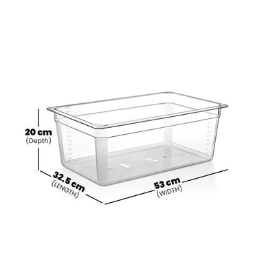 Rubber Plas Tech Polycarbonate GN 1/1 Container 20 cm deep - HorecaStore