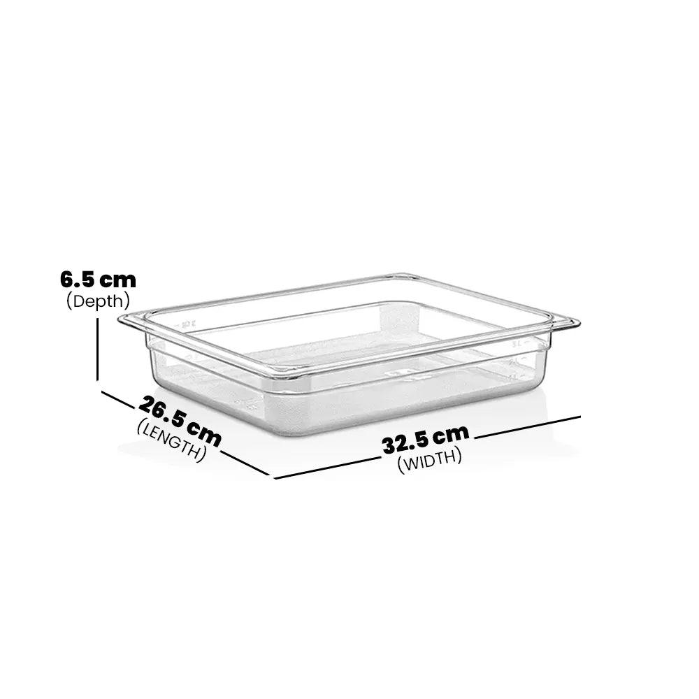 Rubber Plas Tech Polycarbonate GN 1/2 Container 6.5 cm deep - HorecaStore