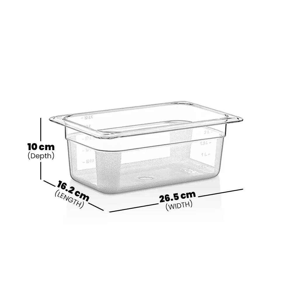 Rubber Plas Tech Polycarbonate GN 1/4 Container 10 cm deep - HorecaStore