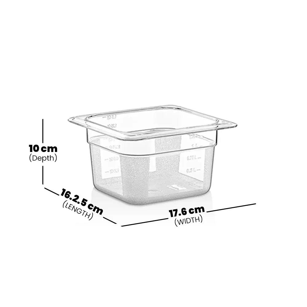 Rubber Plas Tech Polycarbonate GN 1/6 Container 10 cm deep - HorecaStore