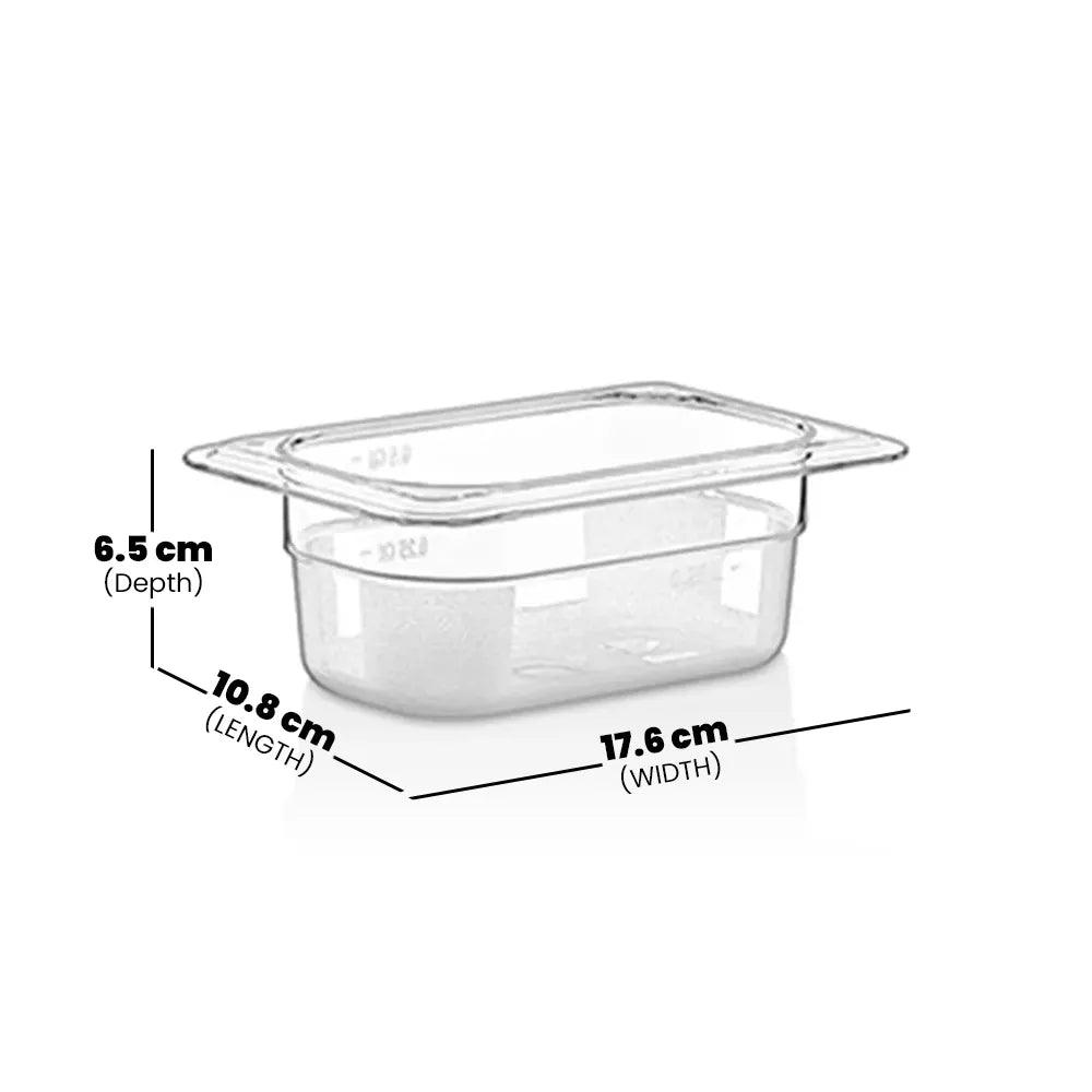 Rubber Plas Tech Polycarbonate GN 1/9 Container 6.5 cm deep - HorecaStore