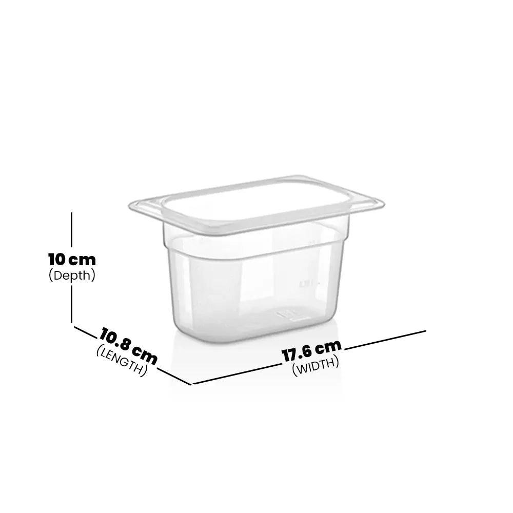 Rubber Plas Tech Polycarbonate GN 1/9 Container 10 cm deep - HorecaStore