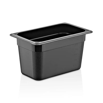 Rubber Plas Tech Black Polycarbonate GN 1/2 Container 20 cm deep - HorecaStore