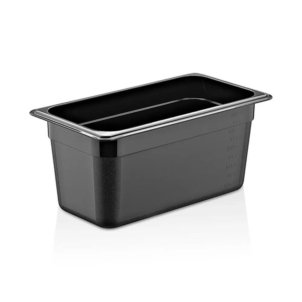 Rubber Plas Tech Black Polycarbonate GN 1/4 Container 15 cm deep - HorecaStore