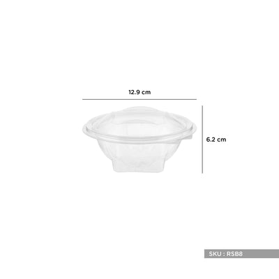 hotpack flower design clear hinged salad bowl 1420 ml 300 pcs