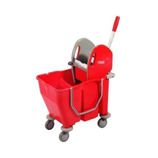 THS RSMV30 Red Double Mop Bucket Trolley 18L + 12L