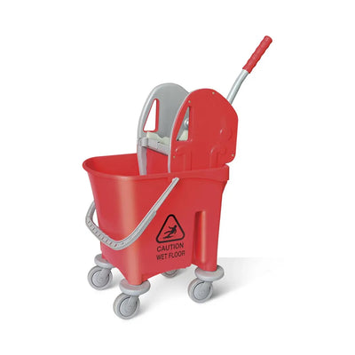 THS RSTRIS50 Red Double Mop Bucket Trolley 50L