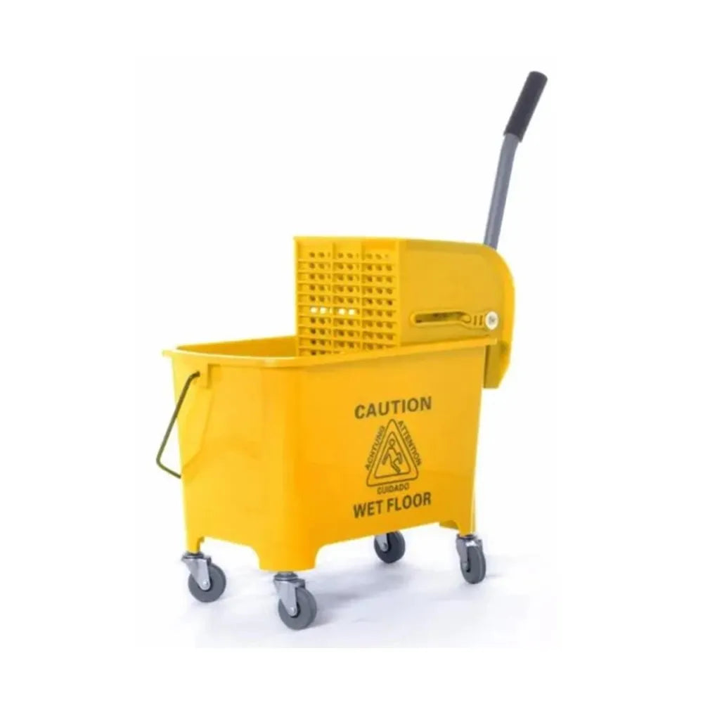 THS RSTRIS53 Yellow Double Mop Bucket Trolley 50L