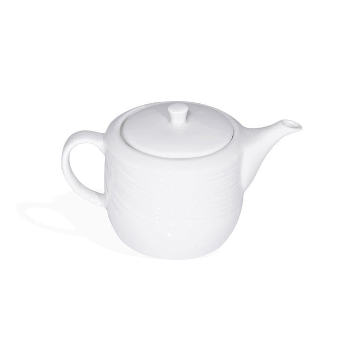 Furtino England River 40cl/13.5oz White Porcelain Teapot - HorecaStore