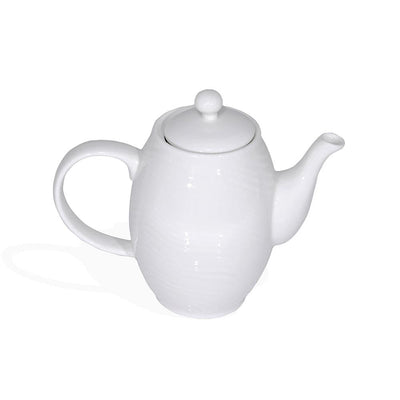 Furtino England River 60cl/21oz White Porcelain Teapot - HorecaStore