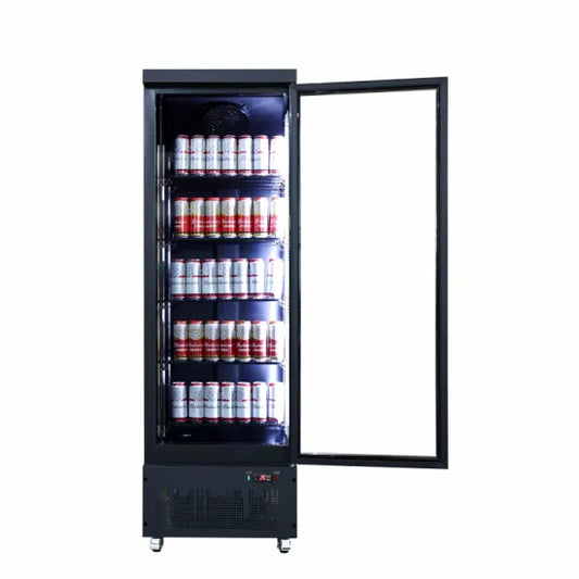 THS RBS-220H Vertical Refrigerator in Black, capacity 220L